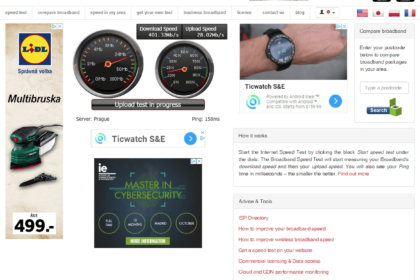 Broadbandspeedchecker.co.uk (Speedtest) - test rychlosti připojení k internetu