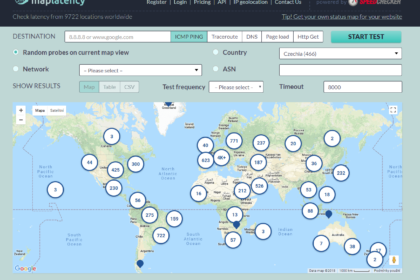 MapLatency - test rychlosti CDN & Cloud - Ping, Traceroute, DNS a Page load